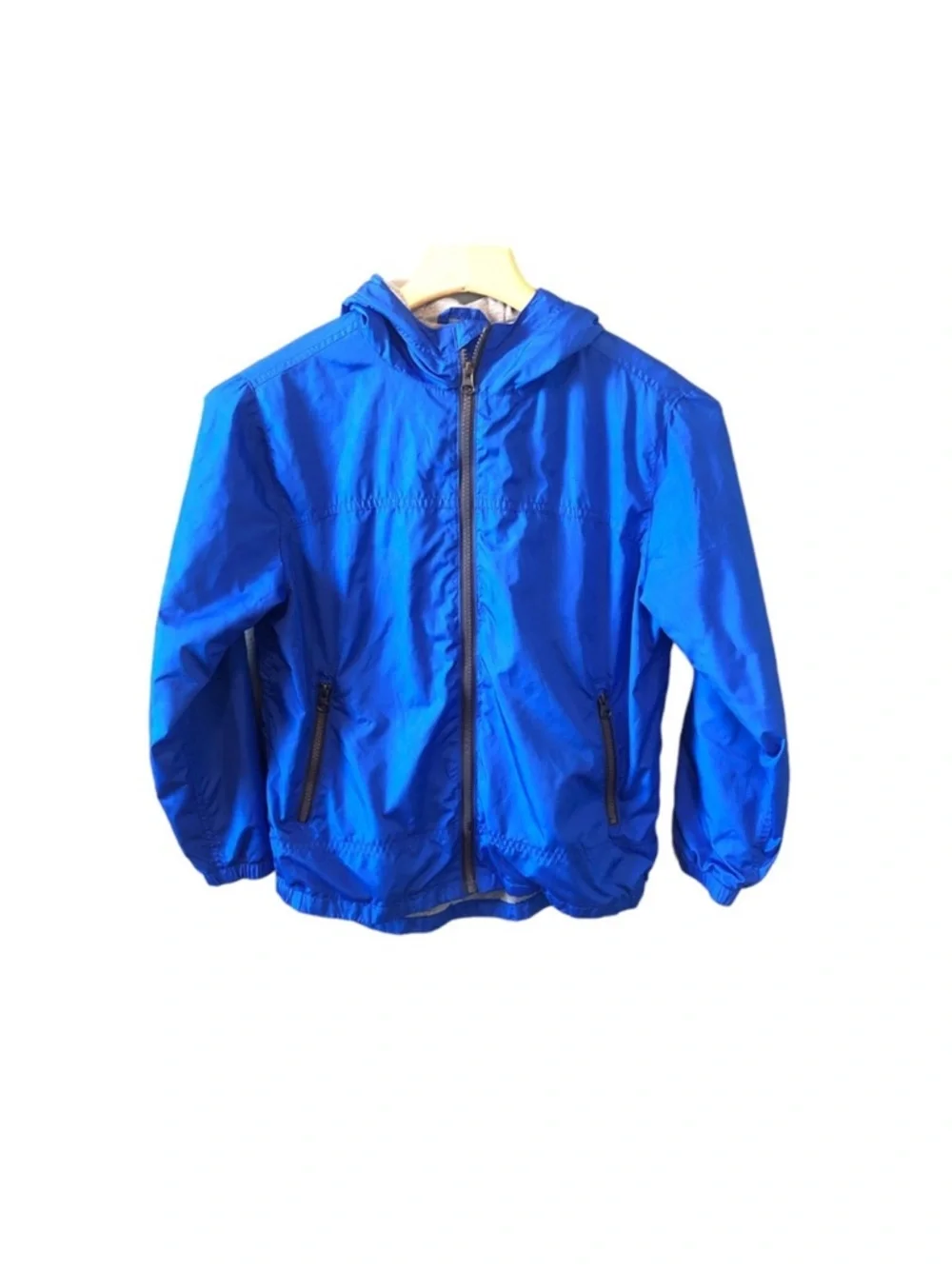 GAP Boys Blue Hooded Windbreaker Jacket Size Large